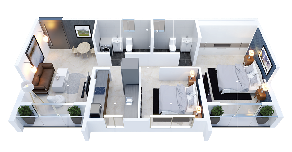 Sangles Trinity  Floor Plans